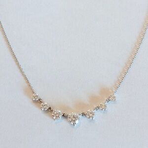 Dazzling diamond necklace 2 carats of colorless VS lab diamonds 14k gold 20 inch